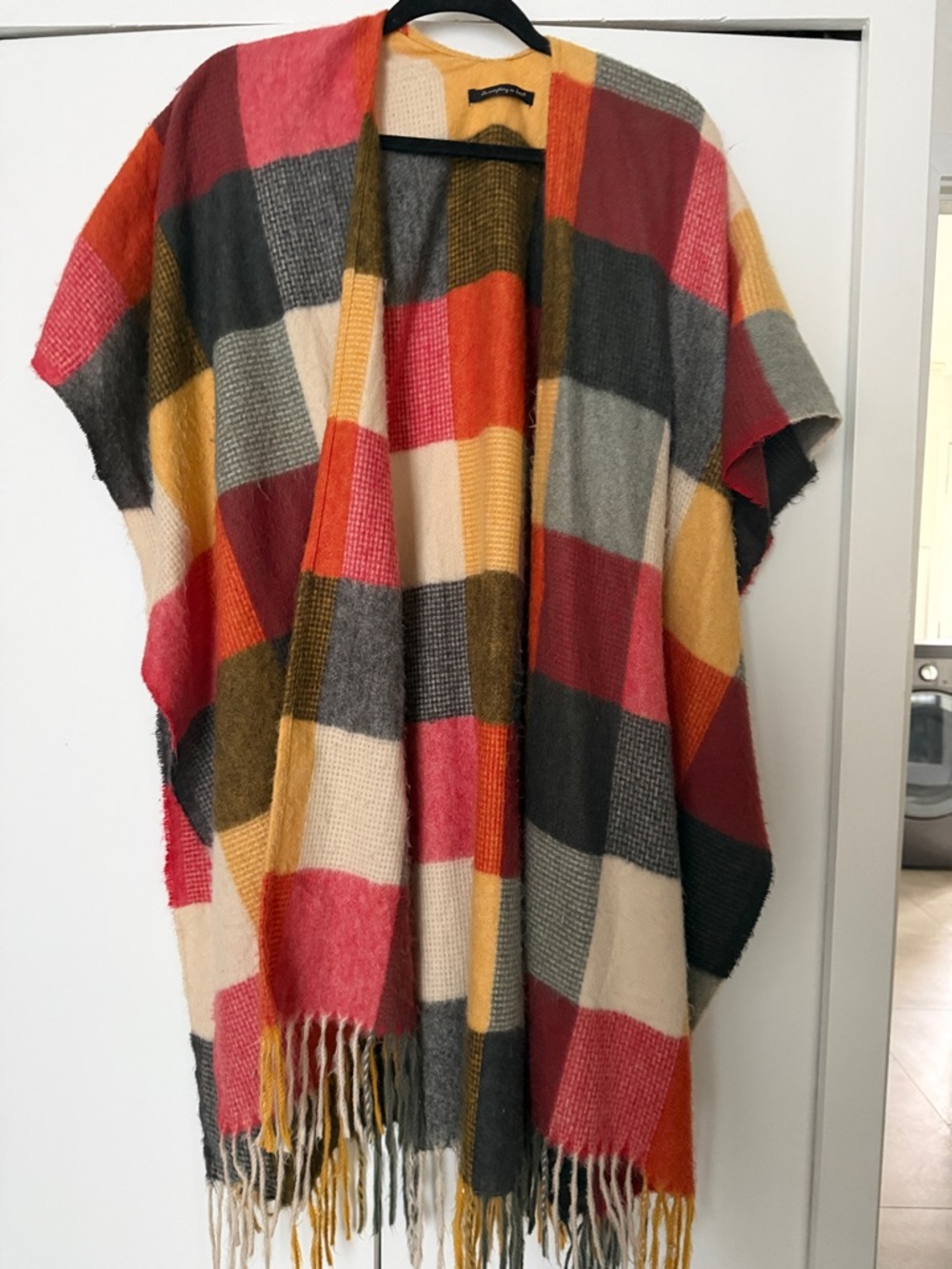 Do everything in love Mustard and Black Plaid Knit Cover